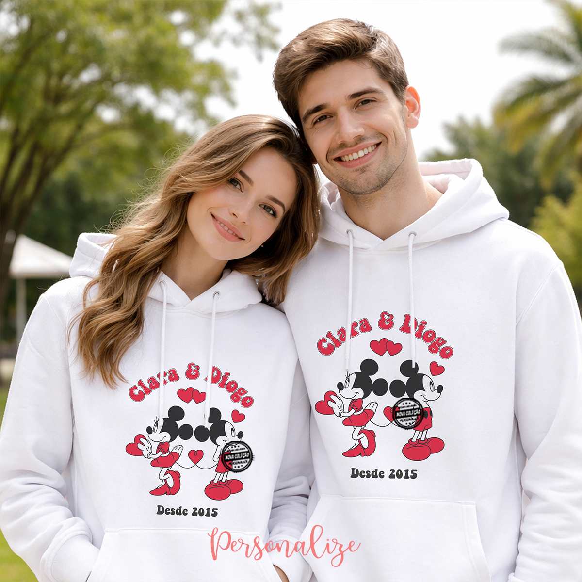 Sweat de capuz "Minnie e Mickey"