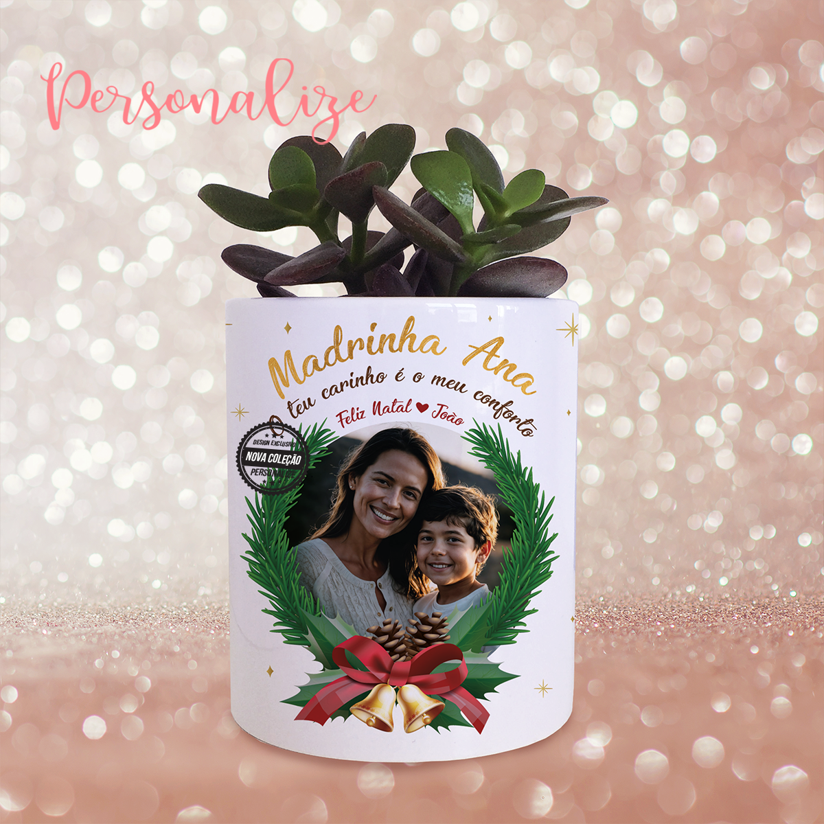 Vaso Feliz Natal  "Madrinha"