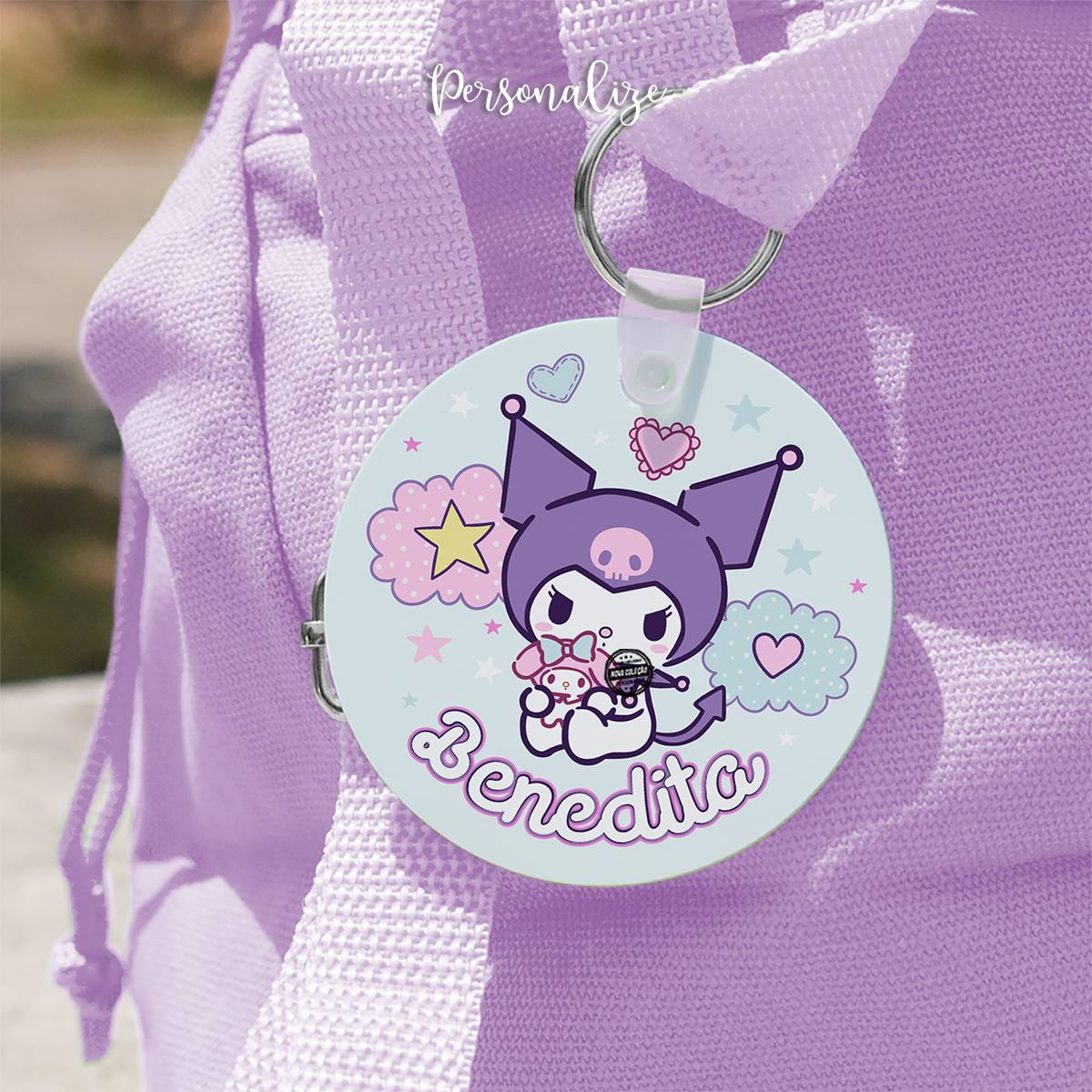 Identificador de mochila "Kuromi"