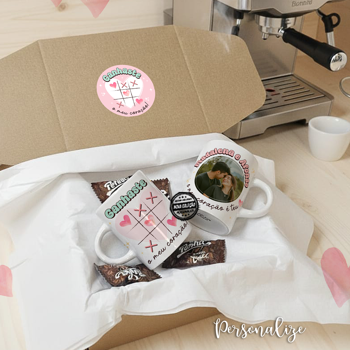 Kit chávenas café "Ganhaste!"