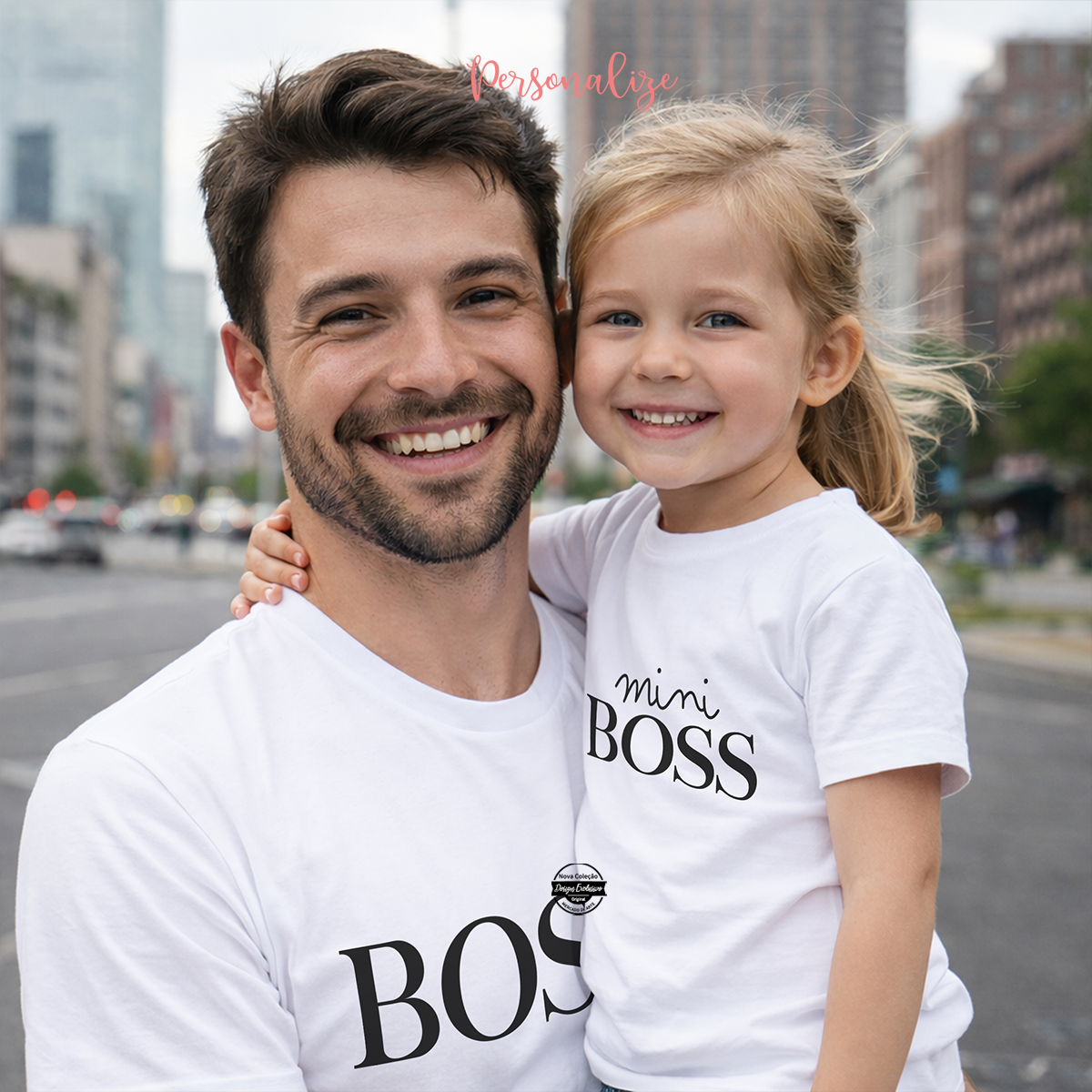 T-shirt pai e/ou filho "Boss - Mini Boss"