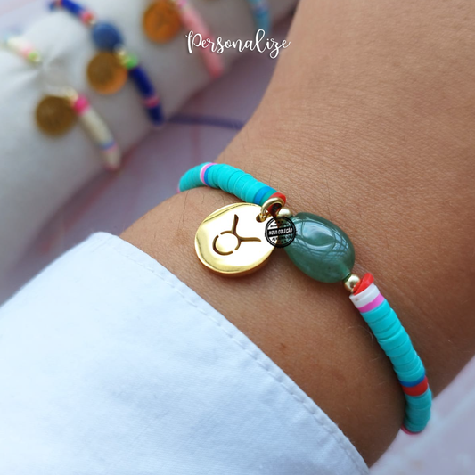 Pulseiras multicoloridas pedra natural "Signo"