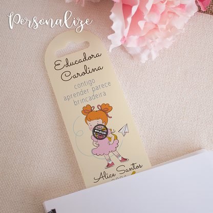 Marcador de livros "Contigo aprender..."