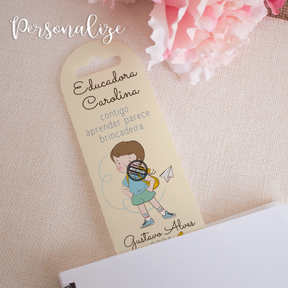 Marcador de livros "Contigo aprender..."