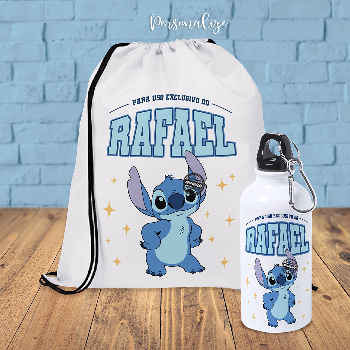 Mochila e/ou garrafa "Stitch/Angel"