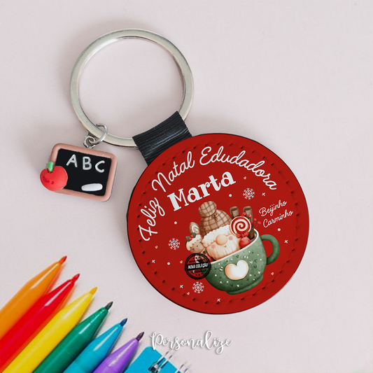 Porta-chaves educadora "Feliz Natal"