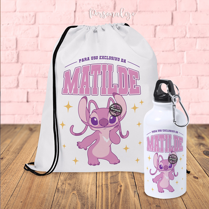 Mochila e/ou garrafa "Stitch/Angel"