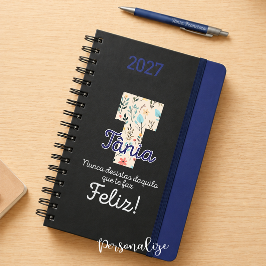 Agenda 2027 Diária Personalizada "Nunca desistas daquilo que te faz feliz"