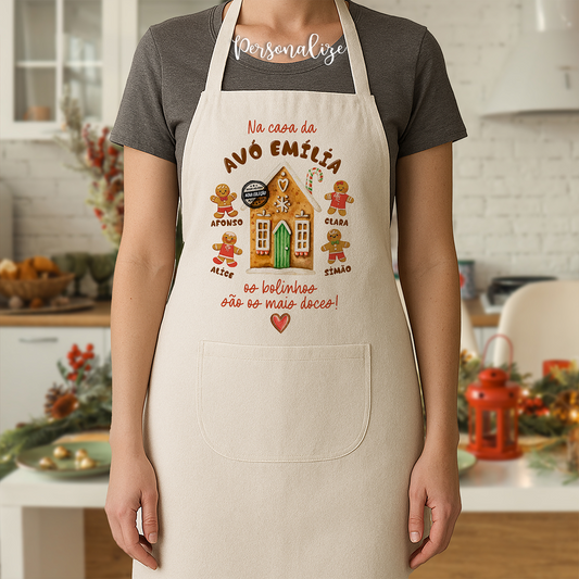 Avental de natal "Na casa da avó..."