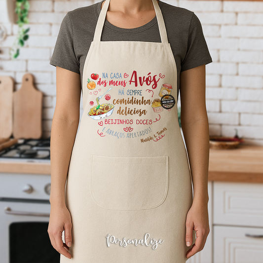 Avental "Na casa dos avós..."