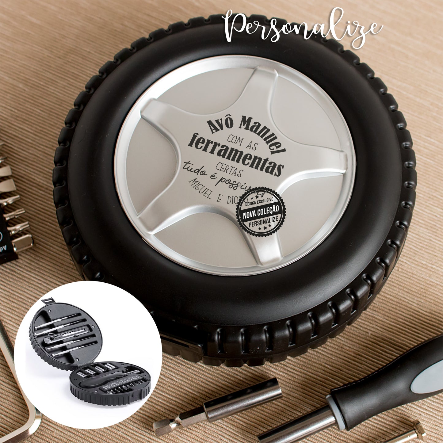 Caixa de ferramentas Pneu