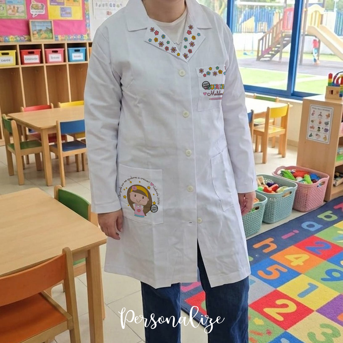 Bata personalizada  " Educadora "