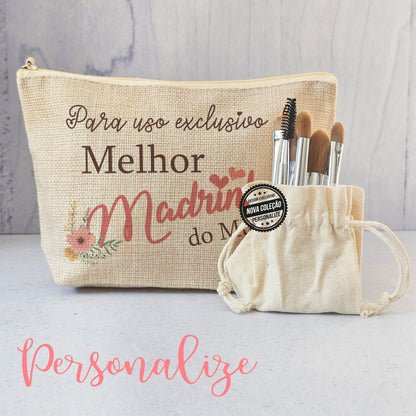 Bolsa de linho "Melhor Madrinha"