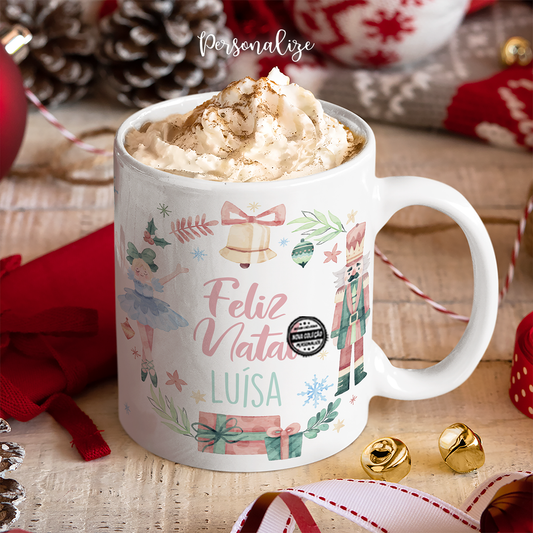 Caneca quebra-nozes "Feliz Natal"