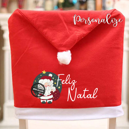 Capa de cadeira Pai Natal "Feliz Natal"