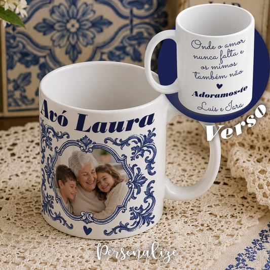 Caneca estilo azulejo tradicional "Avó"