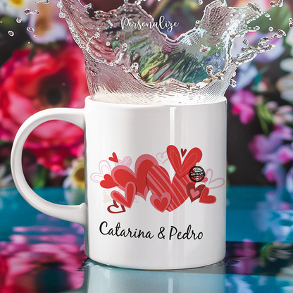 Caneca com caricatura "O nosso amor é do caneco"