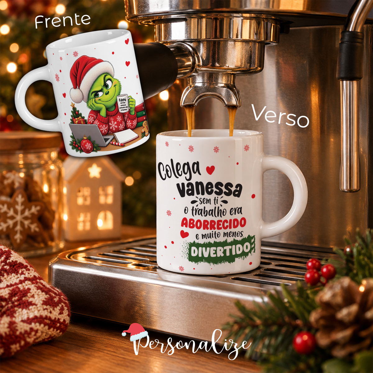 💚🎄 COLEÇÃO GRINCH - UM NATAL COM PERSONALIDADE! 🎄❤️

Quem disse que o Natal tem de ser sempre fofinho?&nbsp;O Grinch chegou à nossa loja para dar um toque de humor, irreverência e muita personalidade à época mais mágica do ano! 🎅✨

Chávena de café natal Grinch "Colega sem ti o trabalho era aborrecido e muito menos divertido", inspirada na personagem mais rabugenta da época natalícia, esta coleção reúne artigos que combinam criatividade, originalidade e o espírito irreverente do Grinch.

Seja para oferec