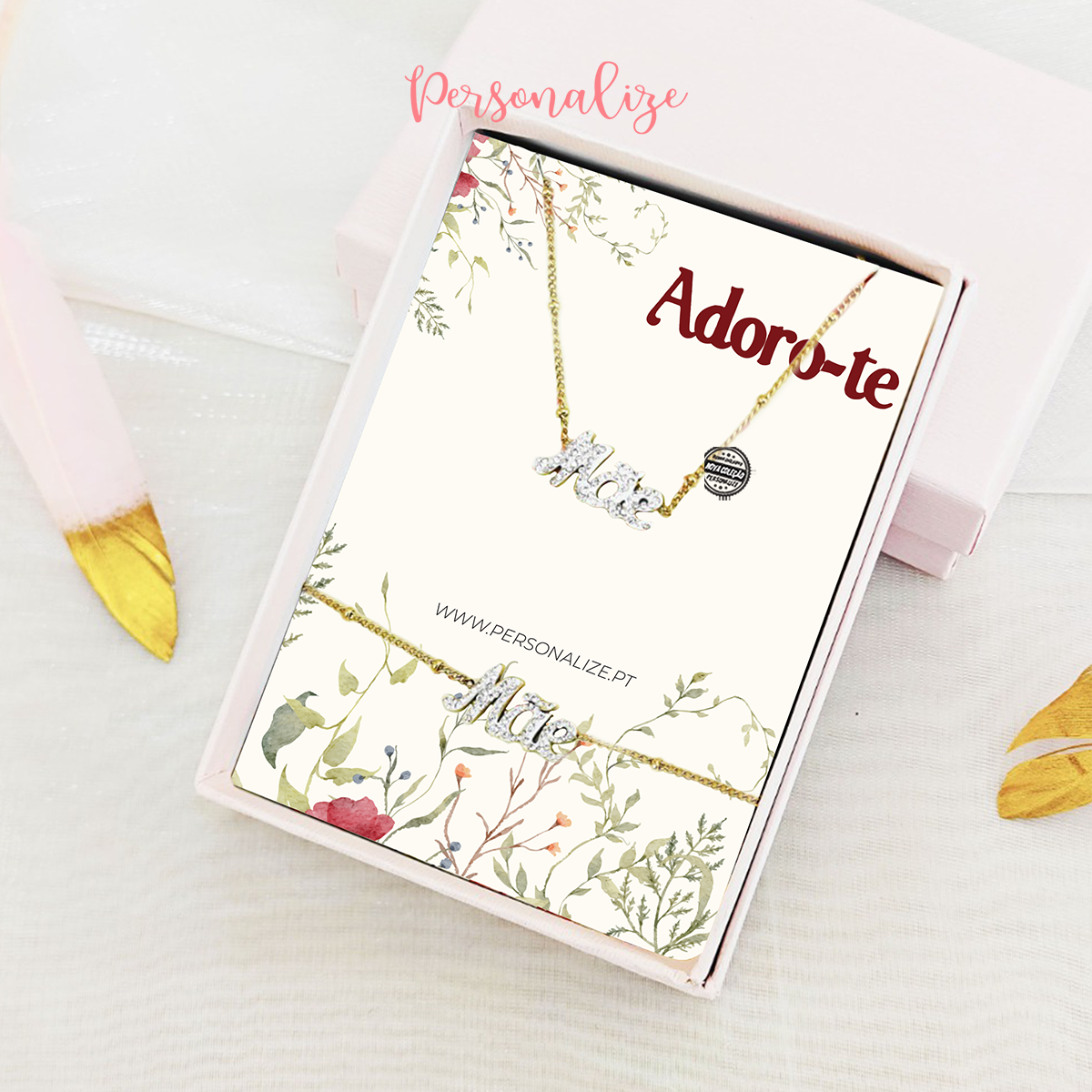 Conjunto fio e pulseira "Mãe"