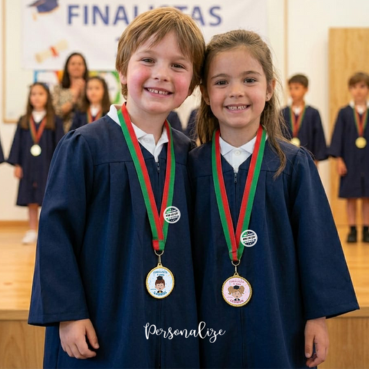 Ainda não sabe o que oferecer aos seus finalistas? Encontre connosco as melhores opções personalizadas por si!

Medalha com fita "Finalistas", personalize com nome, curso, turma ou data, esta peça será um símbolo eterno de todo o esforço e dedicação.