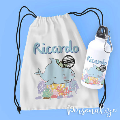 Mochila e/ou garrafa "animais do mar"