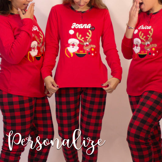 Pijamas de natal personalizados com nome