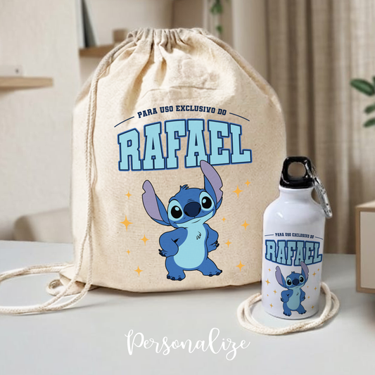Mochila e/ou garrafa "Stitch/Angel"