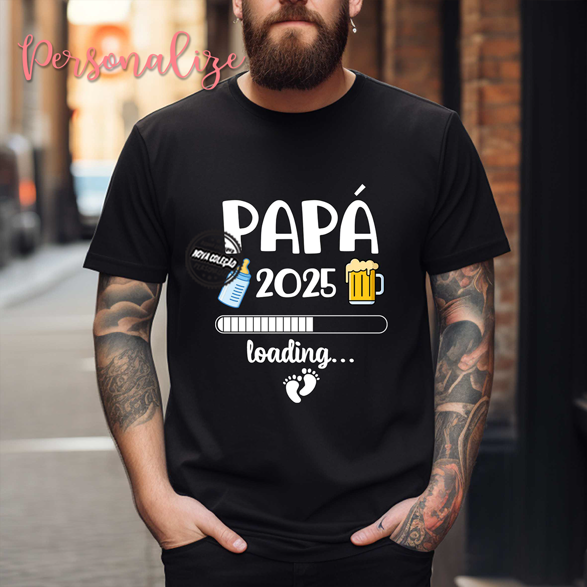 Tshirt "Papá 2025 Loading" Personalize