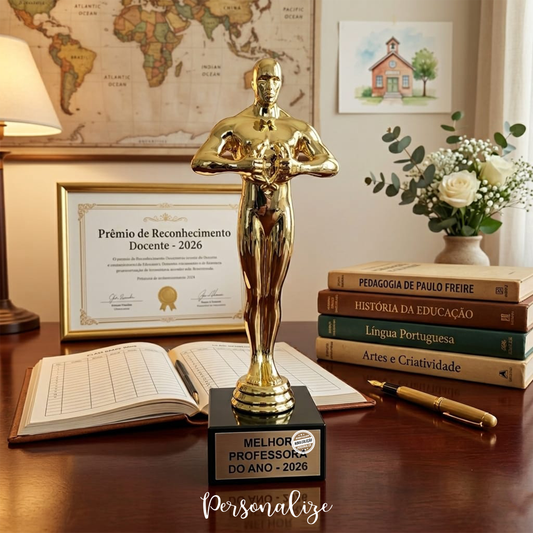 Celebra a dedicação e o impacto de quem ensina com este troféu de reconhecimento. 🏆✨

Troféu "Melhor professora do ano - 2026" simboliza a excelência, o esforço e a paixão pela educação. Personalizado com a frase que desejar.&nbsp;

Uma peça marcante que não passa despercebida, perfeita para destacar o valor de quem faz a diferença todos os dias na sala de aula.