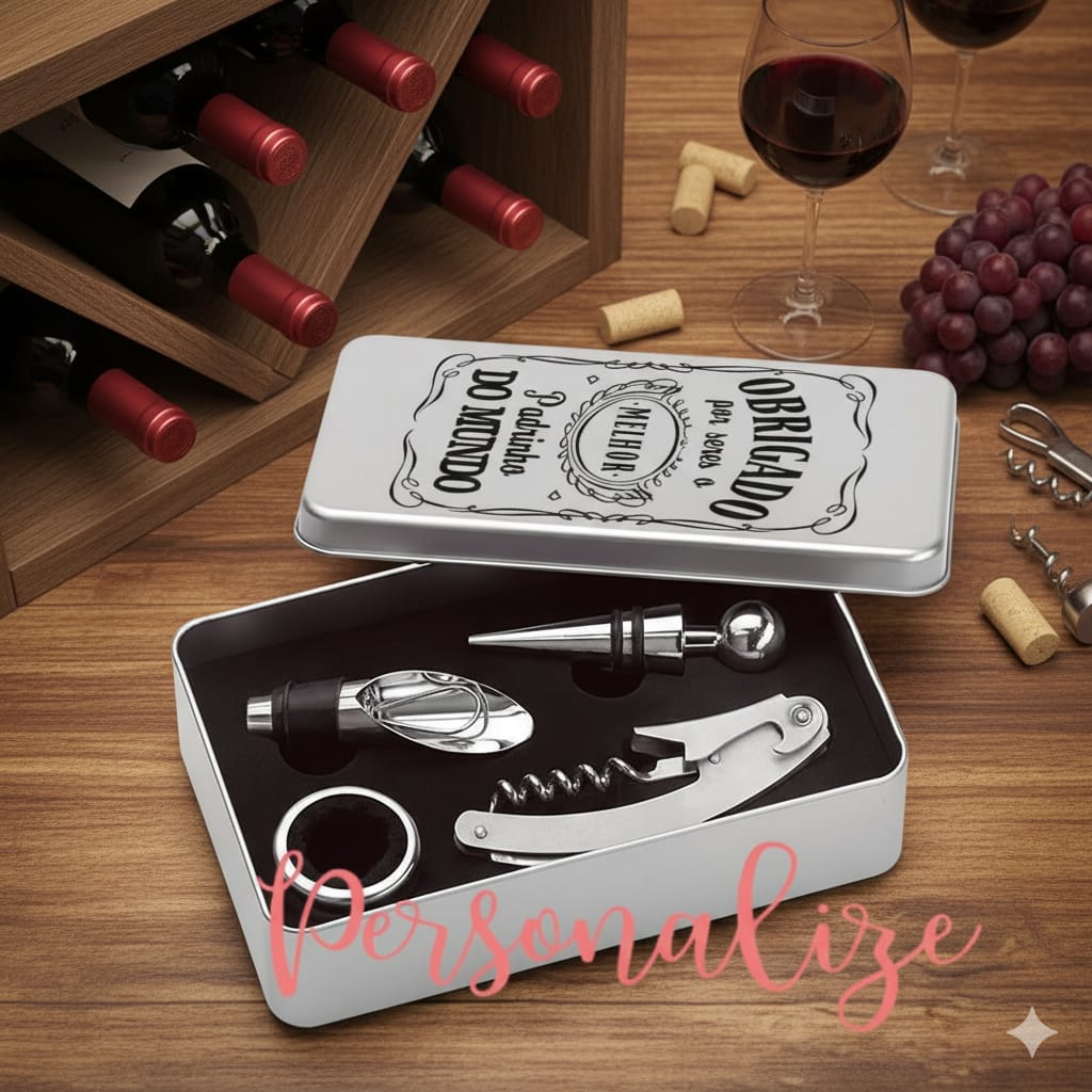 Conjunto de acessórios de vinho - Padrinho