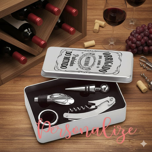 Conjunto de acessórios de vinho - Padrinho