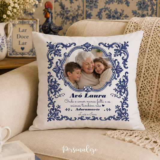 Almofada Estilo azulejo tradicional "Avó"