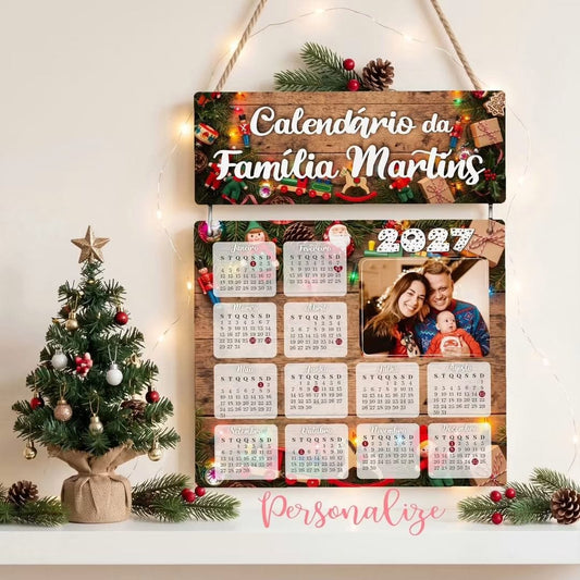 Quadro Calendário 2027 "Calendário de Família"