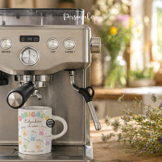 Chávena de café mãozinhas "Obrigado"
