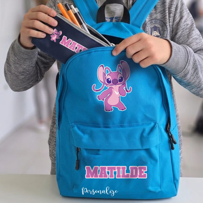 Conjunto Mochila e Estojo Personalizados Stitch