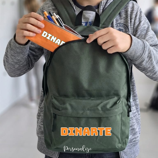 Conjunto mochila e estojo personalizados "Nome"
