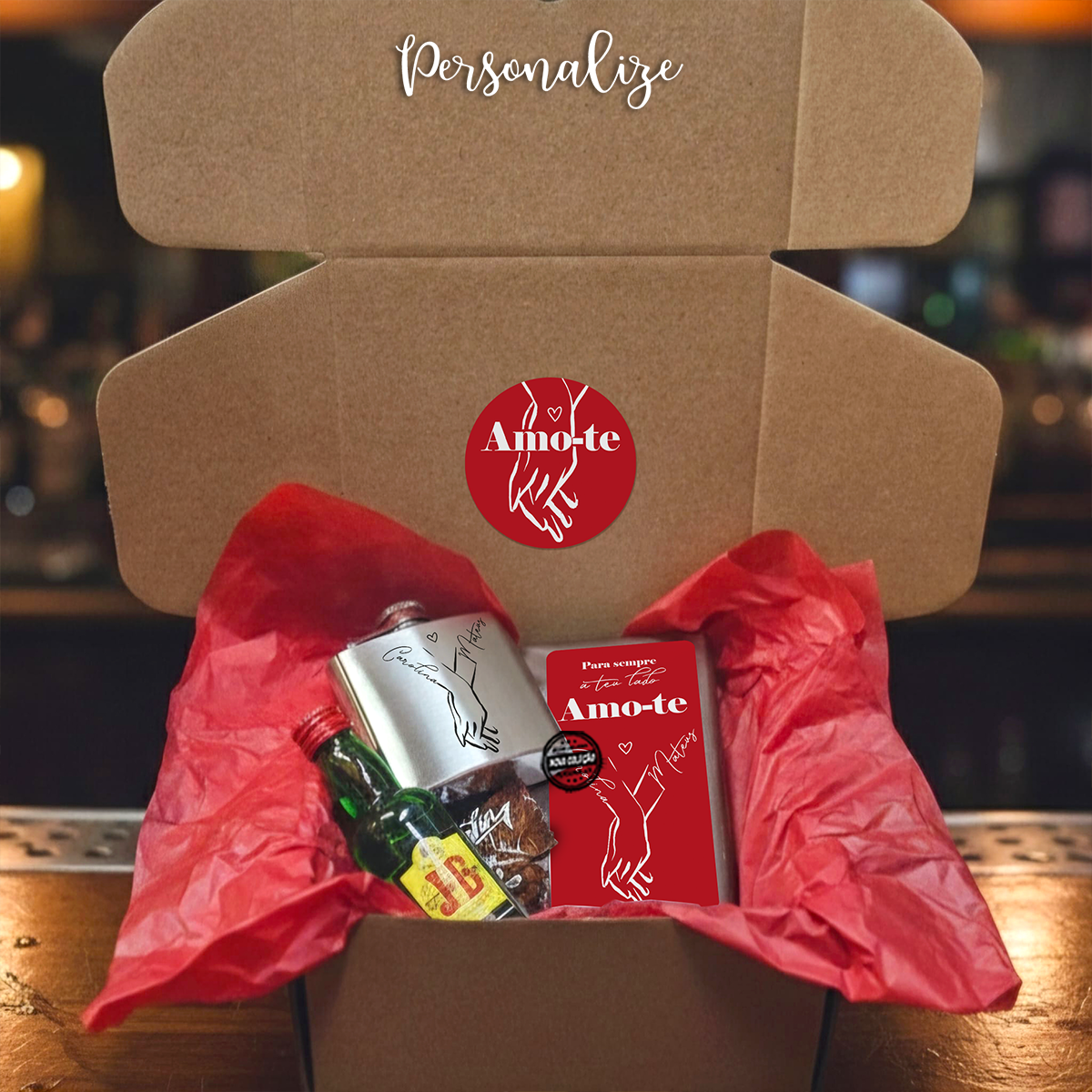 kit whisky namorados mãos "Nomes"