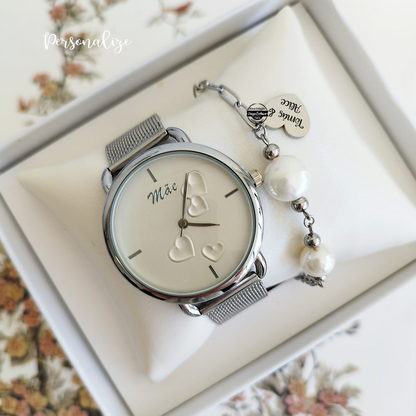 Conjunto relógio e pulseira "Mãe"