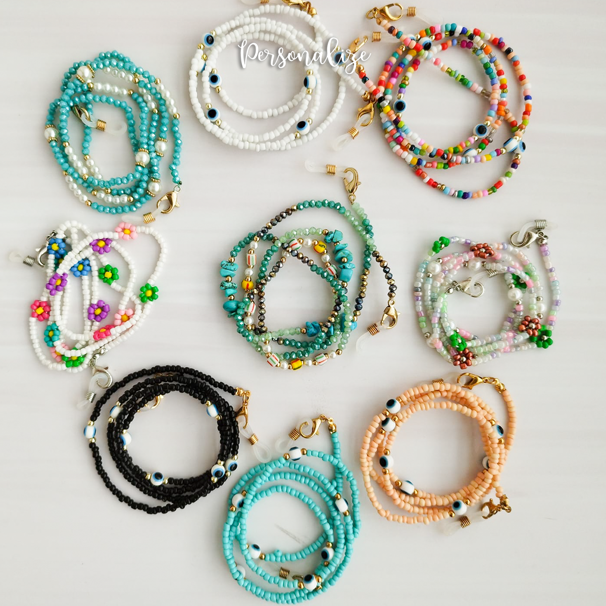 Corrente de óculos missangas