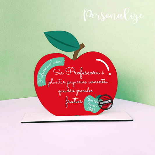 Moldura maçã " Ser professora é..."