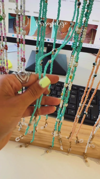 Corrente de óculos missangas