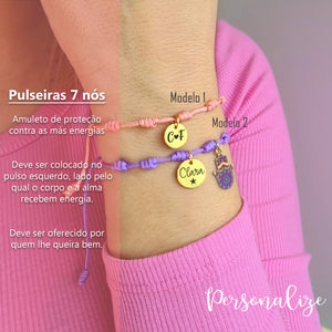 Novidade!   Pulseiras 7 nós ajustável,  amuleto de proteção contra as más energias Deve ser colocado no pulso esquerdo, lado pelo qual o corpo e a alma recebem energia. Deve ser oferecido por quem lhe queira bem.  REF: SP122