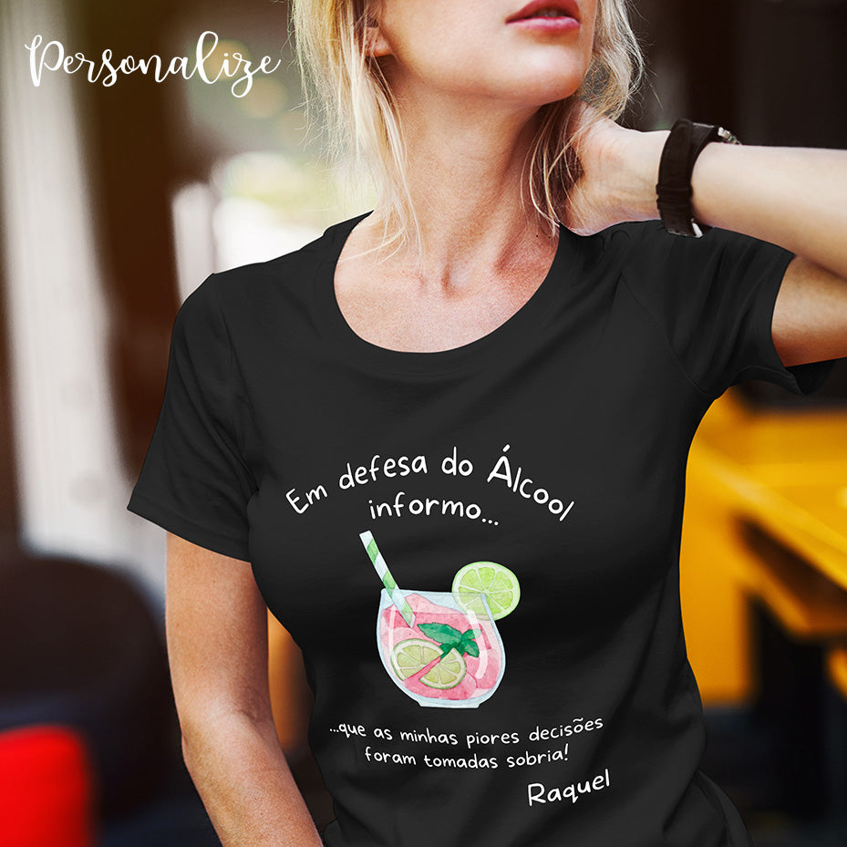 T-shirt "Em defesa do álcool informo..."