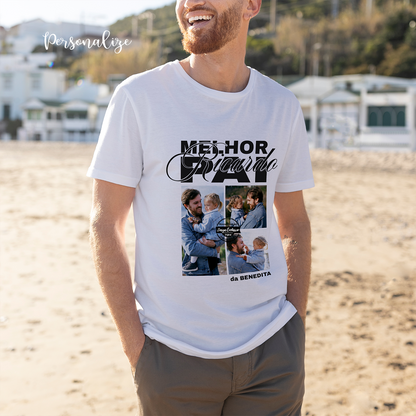 T-shirt com fotografias "Melhor Pai"
