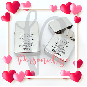 Conjunto de Isqueiros " Encaixamos na Perfeição " Personalize