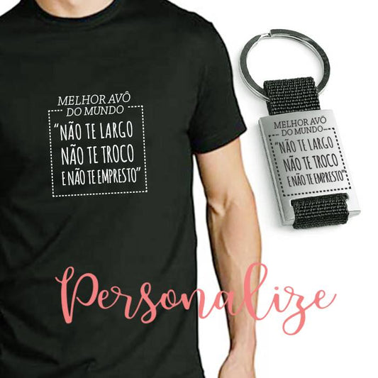 Conjunto Avô "Tshirt+Porta-chaves" Personalize
