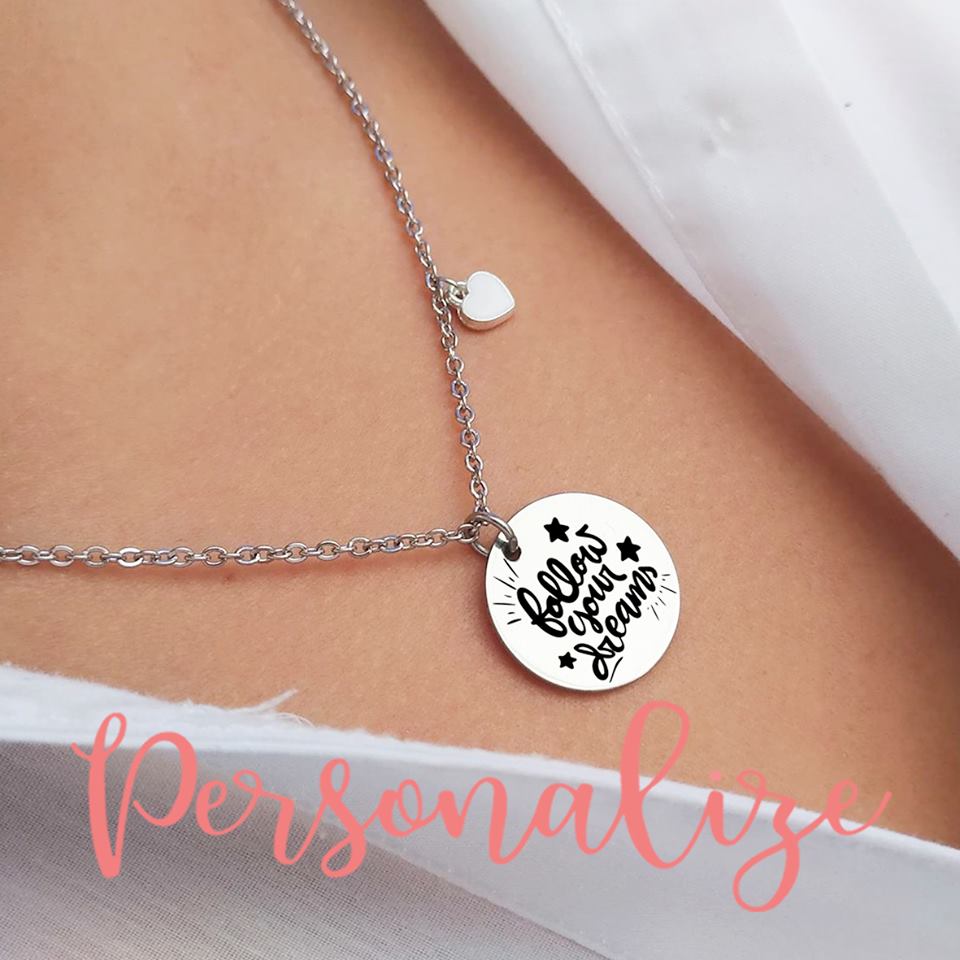 Fio aço inox" Follow your dreams" Personalize
