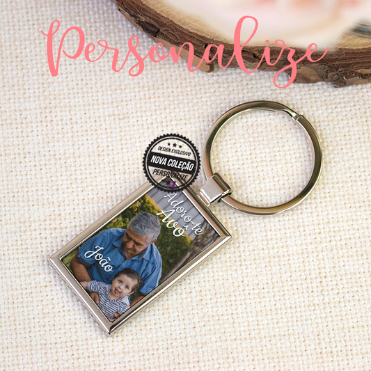Porta chaves com foto "Adoro-te avô"