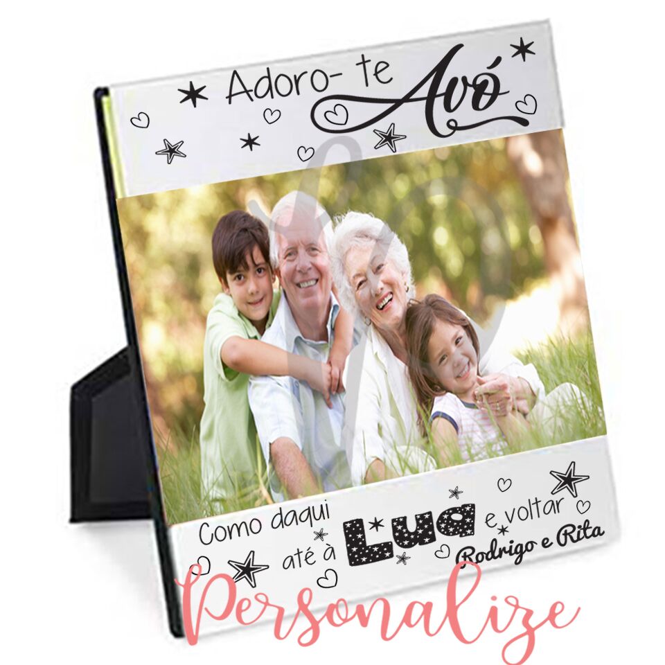 Porta fotos " Adoro-te Avó como daqui até à lua e voltar" Personalize