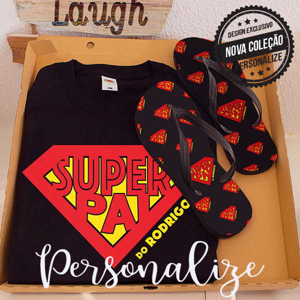 T-shirt e/ou chinelo estilo Havaiana "Super Pai"